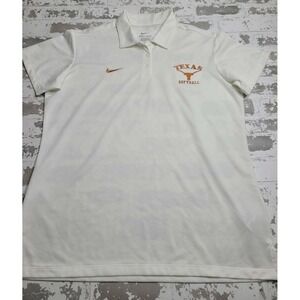 Nike Dri-Fit University of Texas UT‎ Longhorns Softball White Polo XL